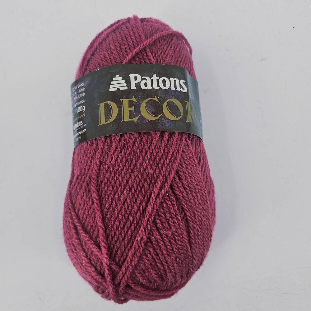 Lot of 2 Patons Decor yarn worsted weight blend 100g Green Country Pink - Picture 3 of 5